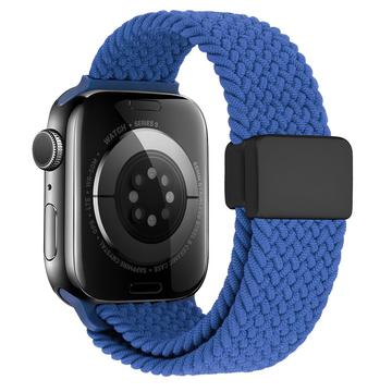 Apple Watchin Punottu nailonranneke magneettikiinnityksellä - 49mm/46mm/45mm/44mm - sininen