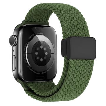 Apple Watchin Punottu nailonranneke magneettikiinnityksellä - 49mm/46mm/45mm/44mm - vihreä
