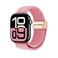 Apple Watchin Punottu nailonranneke magneettikiinnityksellä - 49mm/46mm/45mm/44mm - vaaleanpunainen