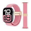 Apple Watchin Punottu nailonranneke magneettikiinnityksellä - 49mm/46mm/45mm/44mm - vaaleanpunainen
