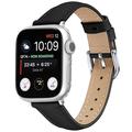 Apple Watch Series 11/10/9/8/SE 3/SE (2022)/7/SE/6/5/4/3/2/1 ohut nahkahihna - 42mm/41mm/40mm/38mm - musta