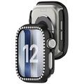 Apple Watch Series 12 Koristeellinen Tekojalokivi Kotelo Panssarilasi - 43mm