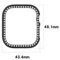 Apple Watch Series 12 Koristeellinen Tekojalokivi Kotelo Panssarilasi - 43mm