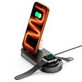 B-33 3-in-1 langaton latausasema, jossa on USB-C-liittimet - 15W - musta