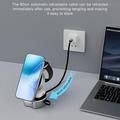 B30 3-in-1 taitettava magneettinen pikalatauslaite Qi2 15W - musta / harmaa