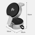 B30 3-in-1 taitettava magneettinen pikalatauslaite Qi2 15W - musta / harmaa