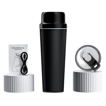 BDL-009 2-in-1 akkukäyttöinen kannettava mehustin/tehosekoitin - 650ml - musta