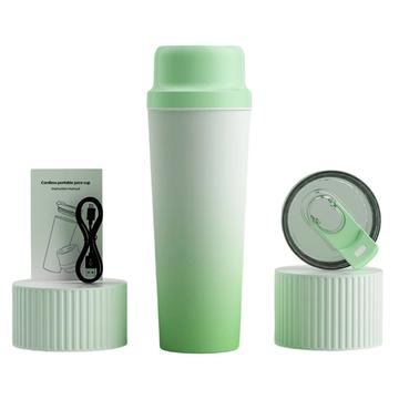 BDL-009 2-in-1 akkukäyttöinen kannettava mehustin / tehosekoitin - 650ml - Liukuvärjäys vihreä
