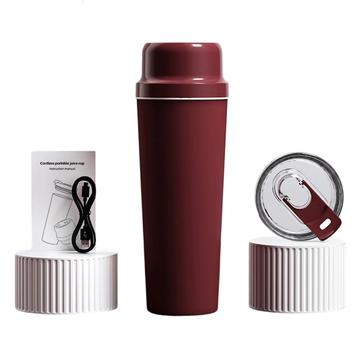 BDL-009 2-in-1 akkukäyttöinen kannettava mehustuskone / tehosekoitin - 650ml - viininpunainen