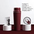 BDL-009 2-in-1 akkukäyttöinen kannettava mehustuskone / tehosekoitin - 650ml - viininpunainen