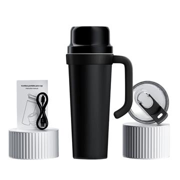 BDL-009PRO 2-in-1-akkukäyttöinen mehustin/tehosekoitin, jossa on kantokahva - 650ml - musta