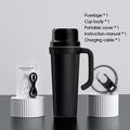 BDL-009PRO 2-in-1-akkukäyttöinen mehustin/tehosekoitin, jossa on kantokahva - 650ml - musta