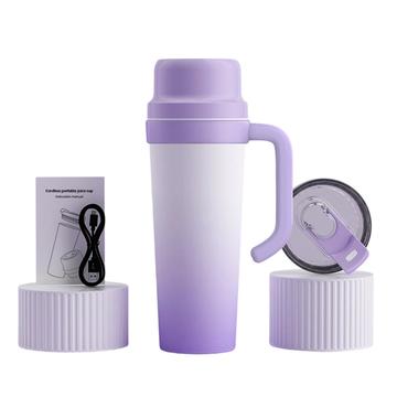 BDL-009PRO 2-in-1-akkukäyttöinen mehustin/tehosekoitin, jossa on kantokahva - 650ml - violetti