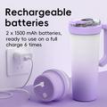 BDL-009PRO 2-in-1-akkukäyttöinen mehustin/tehosekoitin, jossa on kantokahva - 650ml - violetti