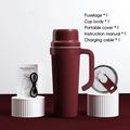 BDL-009PRO 2-in-1-akkukäyttöinen mehustin/tehosekoitin, jossa on kantokahva - 650ml - viininpunainen