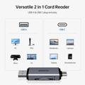 BENFEI 2-in-1 USB-C/USB-A 3.0 -kortinlukija - SD, TF, microSD - musta