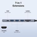 BENFEI 7-in-1 USB-C-sovitin ja jakaja - 4K HDMI 60Hz, 100W PD, 3x USB-A, SD- ja microSD-kortinlukija