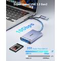 BENFEI CFexpress Type B USB-C/USB-A -kortinlukija - 10Gbps - harmaa