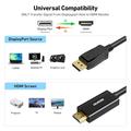 BENFEI DisplayPort/HDMI-kaapeli - 4K 30Hz - 1.8m - musta