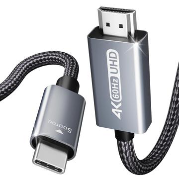 BENFEI USB-C/HDMI-kaapeli - 4K 60Hz - 0.9m - harmaa