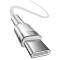 Baseus Cafule Metal -sarjan nylonpunottu USB-C/USB-C-kaapeli - 100W - 2m - valkoinen