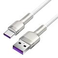Baseus Cafule Metal Series USB-A ja USB-C kaapeli - 66W, 1m - Valkoinen