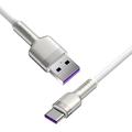 Baseus Cafule Metal Series USB-A ja USB-C kaapeli - 66W, 1m - Valkoinen