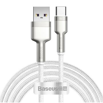 Baseus Cafule Metal Series USB-A ja USB-C kaapeli - 66W, 2m - Valkoinen