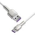 Baseus Cafule Metal Series USB-A ja USB-C kaapeli - 66W, 2m - Valkoinen