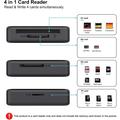 Benfei 4-in-1 USB-C/USB-A 3.0 -kortinlukija - SD, microSD, MS & CF-kortit - musta