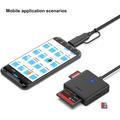 Benfei 4-in-1 USB-C/USB-A 3.0 -kortinlukija - SD, microSD, MS & CF-kortit - musta