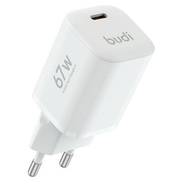 Budi AC310EW 67W GaN USB-C -pikalaturi, Power Delivery -tuki - valkoinen