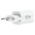 Budi AC310EW 67W GaN USB-C -pikalaturi, Power Delivery -tuki - valkoinen