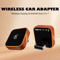 CP030-3 2-in-1 langaton CarPlay- ja Android Auto -sovitin - oranssi / musta