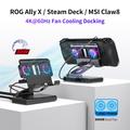 Jäähdytysasema ja USB-keskitin Asus ROG Ally X:lle, Steam Deckille ja Nintendo Switchille - mattamusta