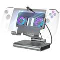 Jäähdytysasema ja USB-keskitin Asus ROG Ally X:lle, Steam Deckille ja Nintendo Switchille - titaaninharmaa