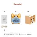 Corgi-koira-aiheinen LED-herätyskello yövalolla - keltainen