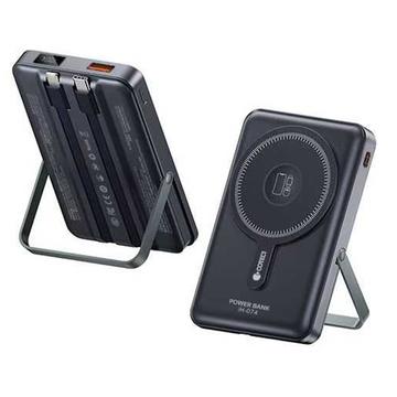 Coteci iH-074 10000mAh:n magneettinen varavirtalähde, USB-C- ja Lightning-kaapelit - 22.5W - tummansininen