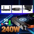 D-POWER 9204 240W:n USB-C-kaapeli ja 360° taittuva puhelinteline - 1.5m