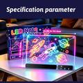 D17 LED-valaistu piirustustaulu - 350x245mm - 14 valotilaa - musta