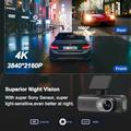 D191 MAX -kaksoisautokamera - 4K edessä, 1080p takana, WiFi, yönäkö - musta
