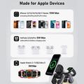 D6 3-in-1-robottikoiran magneettinen langaton laturi iPhone-, Apple Watch- ja AirPods-laitteille - musta