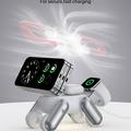 D6 3-in-1-robottikoiran magneettinen langaton laturi iPhone-, Apple Watch- ja AirPods-laitteille - valkoinen