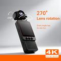 DV09 Clip-On 4K WiFi -taskukamera kääntyvällä objektiivilla - musta