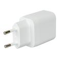 Deltaco 35W GaN-seinälaturi - USB-C/USB-A - valkoinen