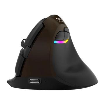 Delux M618 Mini Jet Gold -ergonominen pystysuora hiiri - Bluetooth 4.0, 2.4GHz, 2400 DPI - musta