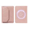Irrotettava MagSafe kortinhaltija / RFID estävä lompakko - vaaleanpunainen
