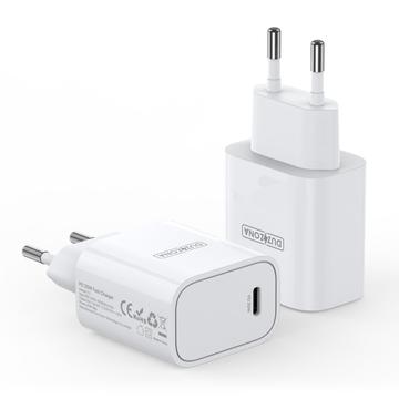 Duzzona T11 20W USB-C PD -miniseinälatauslaite - EU-pistoke - valkoinen