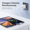 Duzzona T12 30W PD -pikalaturi - USB-C/USB-A, EU-pistoke - valkoinen