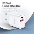 Duzzona T12 30W PD -pikalaturi - USB-C/USB-A, EU-pistoke - valkoinen